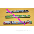 hot promotion printed chinese famous cartoon character superheroes silicone slap bracelet